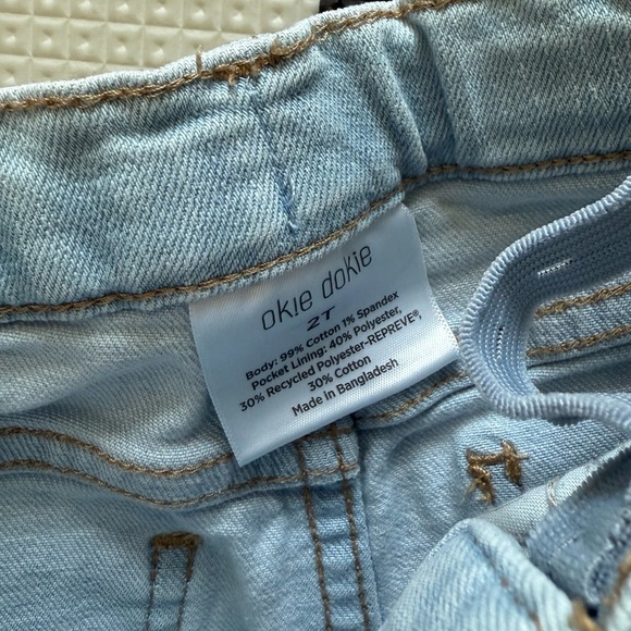 Okie dokie|Baby girl,toddler Mustard Long Sleeve Top ditsy floral & jean shorts• - Picture 5 of 5